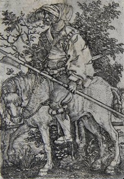 Barthel Beham, Der Landsknecht zu Pferd, Kupferstich © GDKE RLP, LMM