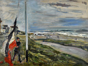 Max Slevogt, Skizze mit Flagge, 1908, Öl auf Malpappe, 40,5 x 55,8 cm / Ankauf 2017 Zuschuss durch den Verein: 5.500 €