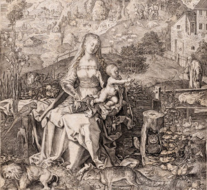 Aegidius Sadeler nach Albrecht Dürer, Die Madonna mit den vielen Tieren, Kupferstich, ca. 1597