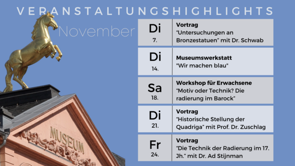 Veranstaltungshighlights im November © GDKE Landesmuseum Mainz