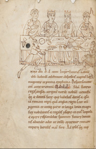 Seiten aus der anonymen Kaiserchronik für Heinrich V.