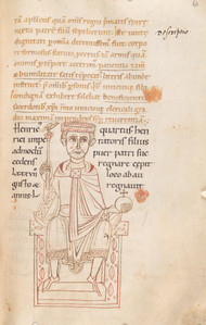 Seite aus der anonymen Kaiserchronik für Heinrich V.