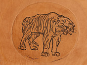 Max Slevogt, Fauchender Tiger, 1920–1928, Druck auf Leder © GDKE RLP, Landesmuseum Mainz, R. R. Steffens