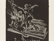 Max Slevogt, Exlibris für Grünberg mit Mephisto und Teufelchen, 1920–1926, Radierung © GDKE RLP, Landesmuseum Mainz, R. R. Steffens